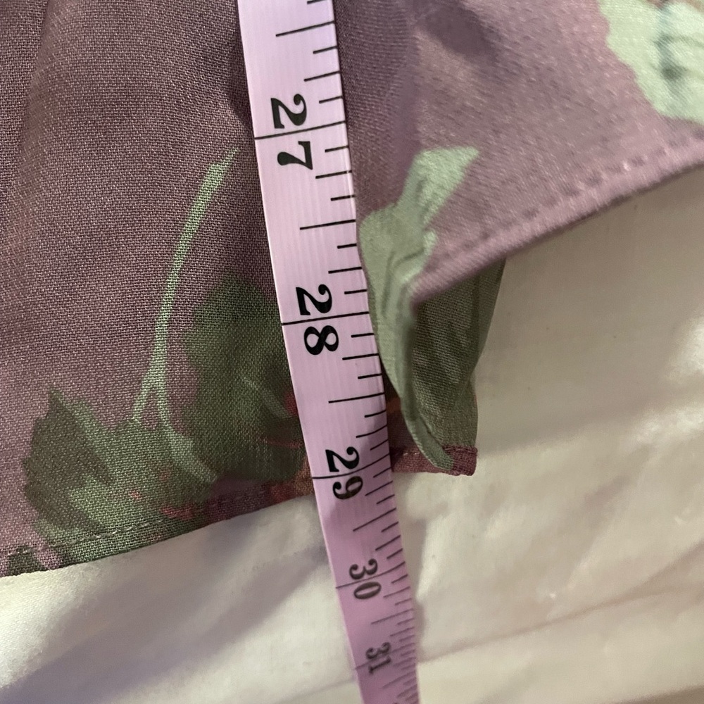Chaps Ralph Lauren floral Blouse purple green cream sz 1X V Neck quarter sleeve - Picture 16 of 16